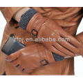 wool knitted cuff new style full palm leather glove for touch screen